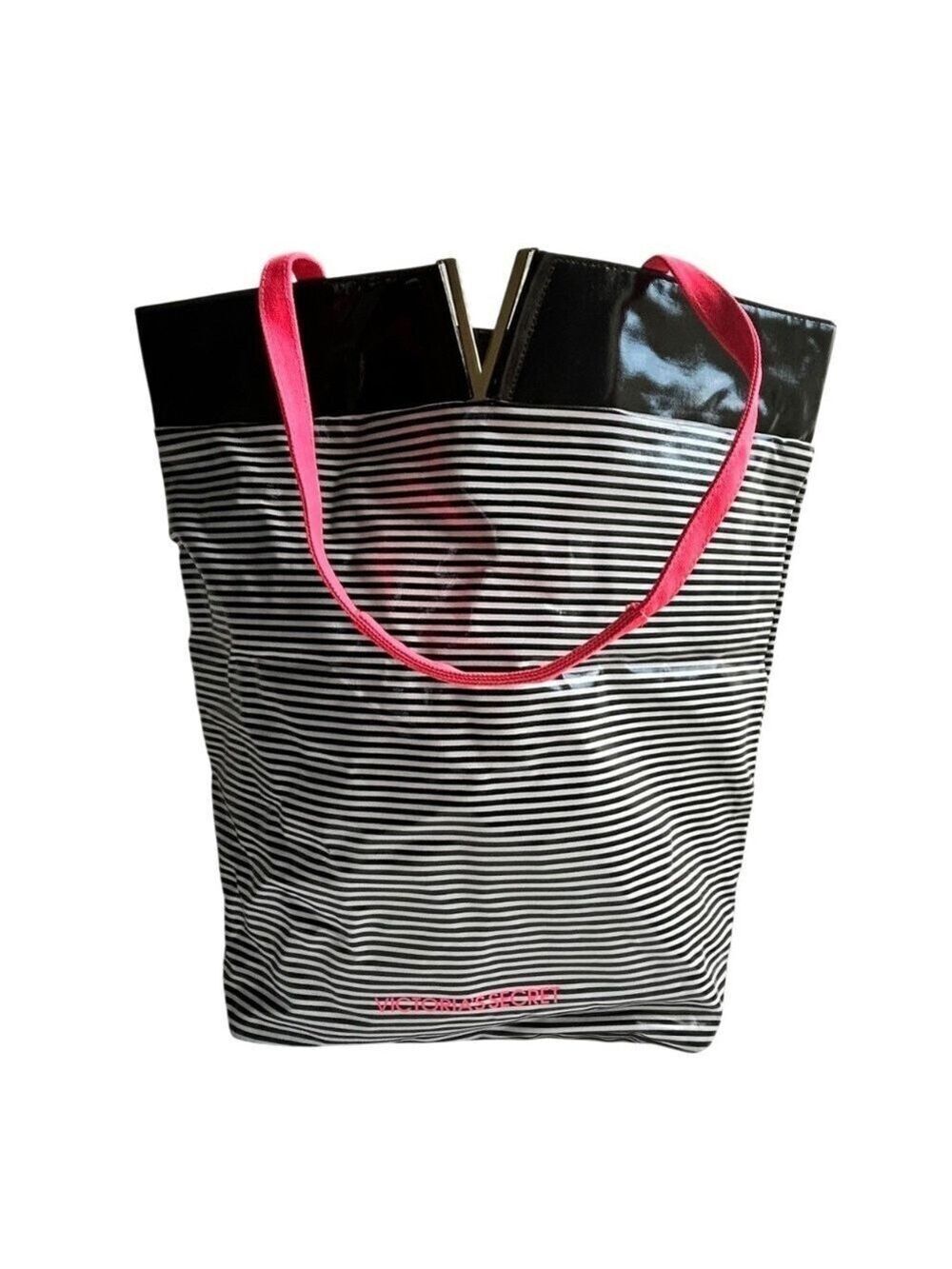 NWOT Victoria's Secret Black & White Striped Shoulder / Tote Bag